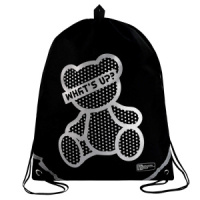 Мешок для обуви 1 отд, 360*480 светоотр. "Серебряный мишка" петля