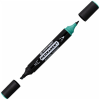 Маркер перманентный двухсторонний  1мм и 4мм , зеленый