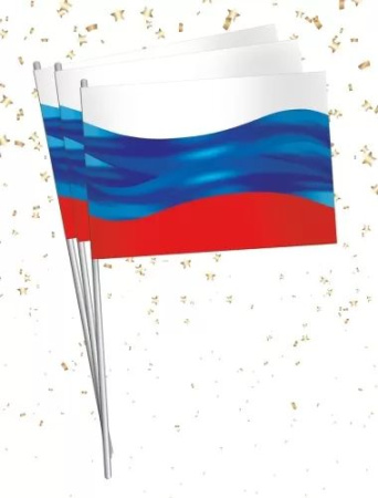 Бумажный флаг "Триколор" 15*20см с палочкой