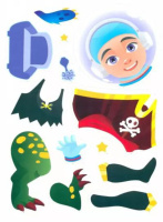 Книжка "Веселый конструктор с наклейками. Для мальчиков" А5 8стр.