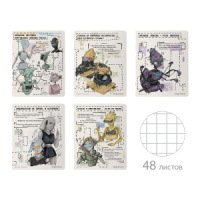 Тетрадь А5 48л кл. BV "Robot universe" мат.лам., бел.100%