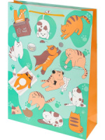 Пакет подар. бумажн. 32*44*10 см, 190гр/м2  Котики