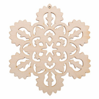 Заготовка деревянная Подвеска "Снежинка" 9см