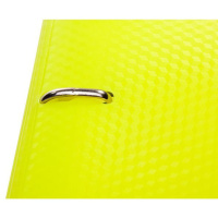 Тетрадь А5 на кольцах 120л кл. DIAMOND NEON Желтая, высечка под кольца, резинка
