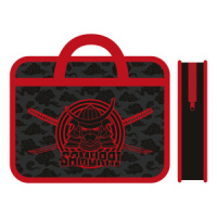 Папка А4 (330*260*75) с ручками, молния, пластик "Самурай"