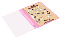 Скоросшив. пласт. прозр. верх.  розовый Double Neon , 0.14/0.18