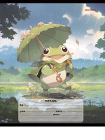 Тетрадь А5 12л кл. Проф-Пресс "Лягушки в стиле аниме" 5 диз.в спайке, белизна 100%