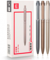 Ручка гелевая Deli  0,5мм черная, автомат, корп. ассорти