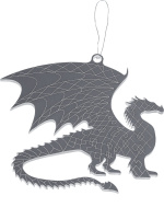 Подвесное украшение 10см "Волшебный дракон" серебро, акрил
