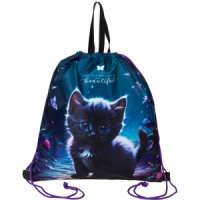 Мешок для обуви 1 отд, 380*430 Beautiful Cat", верев.завязки, текст.ручки