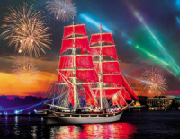 Календарь Трио металл+объем  295*720мм на 2026г.  Алые паруса