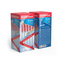 Ручка шар. ЕК R-301 1,0мм CLASSIC Stick&amp;Grip красная, прозр.пласт.корп., резиновый дежатель