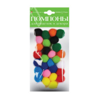 Набор Помпоны пушистые, 20мм, 30 шт., 10цв. МИКС