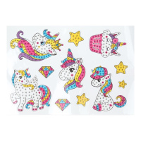 Мозаика алмазная-стикер 5 дизайнов "Единороги"
