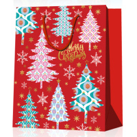 Пакет подар. бум. новогодн. 26*32*12 см 210 гр/м2 "Игрушки" микс дизайнов