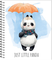 Тетрадь А5  96л кл. гребень Полином "Маленький Панда" ВД-лак