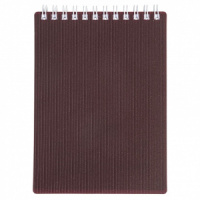 Блокнот А6 пласт.обл.  80л "Velvet. Бордо" гребень, кл.