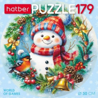 Пазлы  179 элементов  d300мм.  "Румяный снеговик"