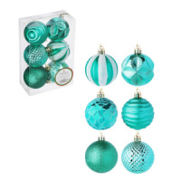 Набор елочных шаров 6см, 6 шт,  6 дизайнов
