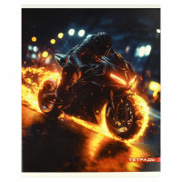 Тетрадь А5 48л кл. Феникс+ "Огненный байк" выб.твин-лак, бел.100%