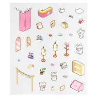 Наклейки-румбокс д/создания миниатюрных сцен 12,5*15см "Кролик. Магазин одежды"