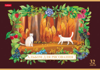 Альбом А4 32л скоба "Из жизни котиков" пл. 100 гр/м, 5диз.в блоке, софт-тач*