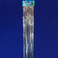 Дождик 100мм*1м, ПВХ, 2 шт, серебристый, голографический