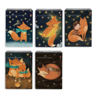 Блокнот А6  40л гребень "Волшебные лисы" клетка