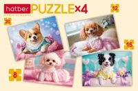 Пазлы    4в1  "Пушистые модницы" 200*140мм 8+12+15+20 дет.