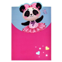 Папка д/тетрад. А4 (310*220) на липучке, пластик "Панда балерина" фигурн.выруб., УФ-печать
