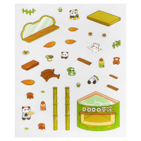 Наклейки-румбокс д/создания миниатюрных сцен 12,5*15см "Панда. Чайная церемония"