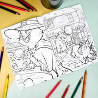 Раскраска "Раскраски с наклейками. Коты" А5 16стр.