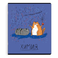 Тетрадь предметная А5 Химия "Любознательные коты" 48л, выб. ТВИН УФ-лак., кл.