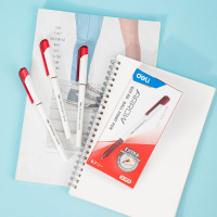 Ручка шар. Deli Arrow  красная, 0,7мм, белый корпус