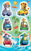 Наклейки детские 15*9см  "Лето"