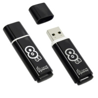 Флеш-драйв  8 GB USB Smartbuy Glossy series Black