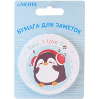 Бумага с липким краем  30л, фигурная "Penguin",  ассорти