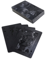 Карты игральные 54шт,  "Круги" пластик, черные