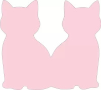 Открытка фигурная б/т "Котик" черный