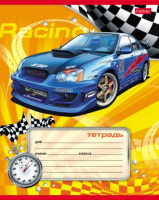 Тетрадь А5 12л косая лин.     "Спортивные авто"