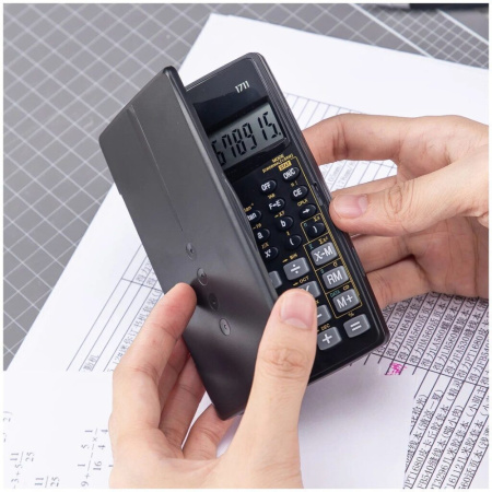 Калькулятор   8+2 разр. Deli  научный, черный E1711