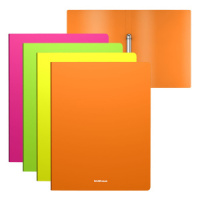 Папка 2 кольца 24 мм пластик А4 Matt Neon, ассорти