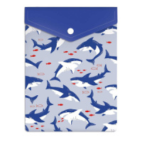 Конверт на кнопке  с рисунком 158*114мм, Акулы