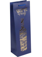 Пакет подар. бумажн. 12*36*8 см,(под бутылку) 210 гр/м "Расписная бутылка"