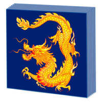 Салфетка "Дракон на синем" 33*33см, 20 шт., 2-х слойная