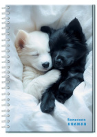 Блокнот А5 гребень 7БЦ  96л "Мимишные щенки" кл.