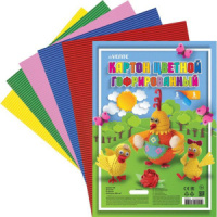 Картон цв. гофро. А4 5цв 5лист.