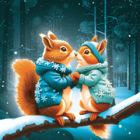 Салфетка "НГ Зимние белочки" 33*33см, 20 шт., 2-х слойная