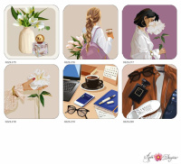 Набор мини-открыток 7*7см 120 шт Женская