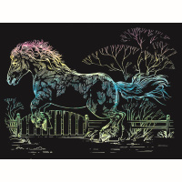 Гравюра 18*24см голография "Першеронская лошадь"